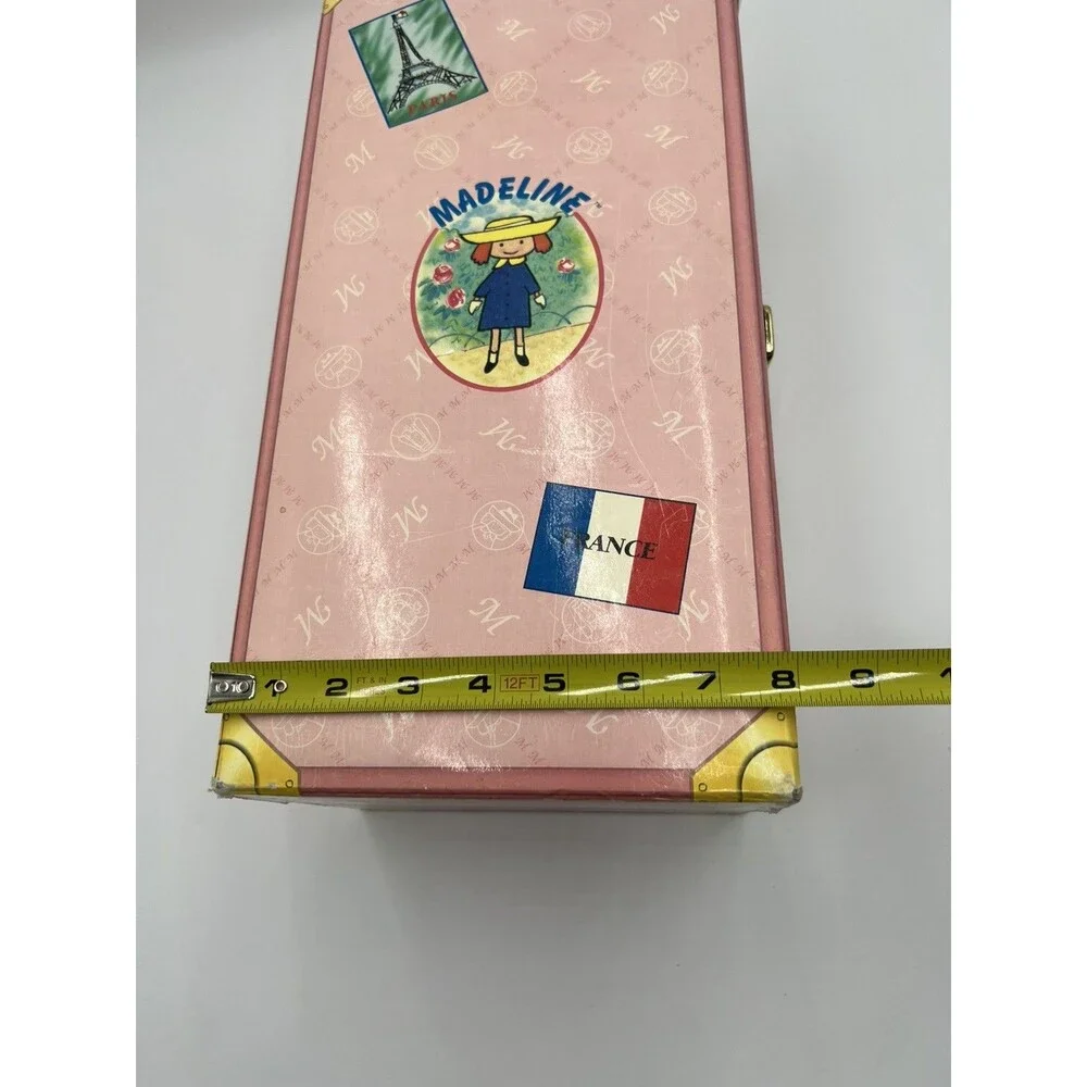 Vintage 1999 Madeline Pink Traveling Doll Case Wardrobe Storage 3 outfits hanger